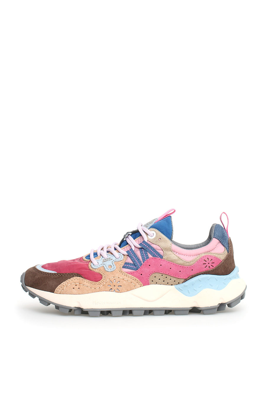 Sneakers Flower Mountain in suede e mesh rosa  Yamano 3
