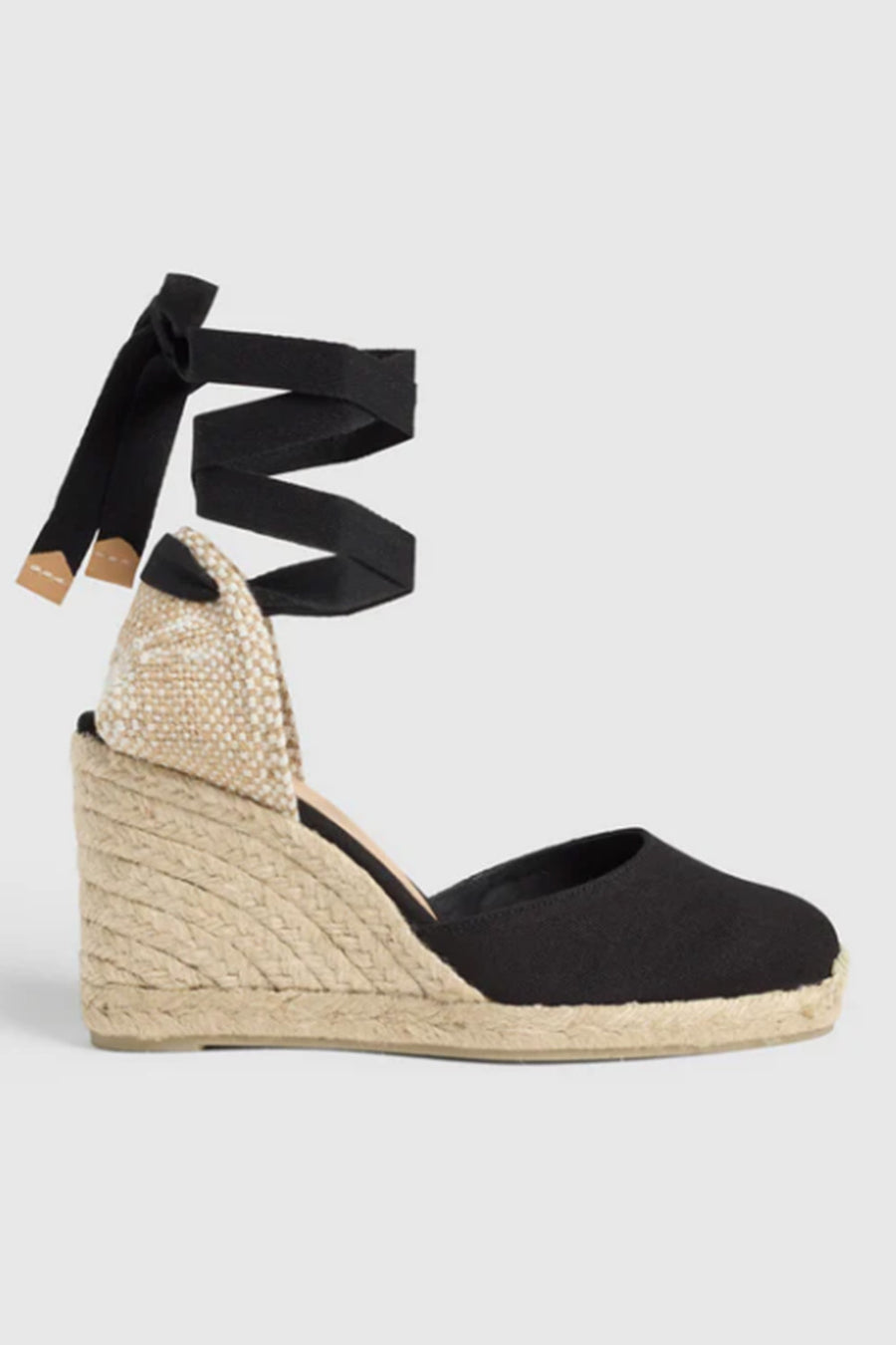 Espadrilles Castaner in tela di cotone nero CARINA