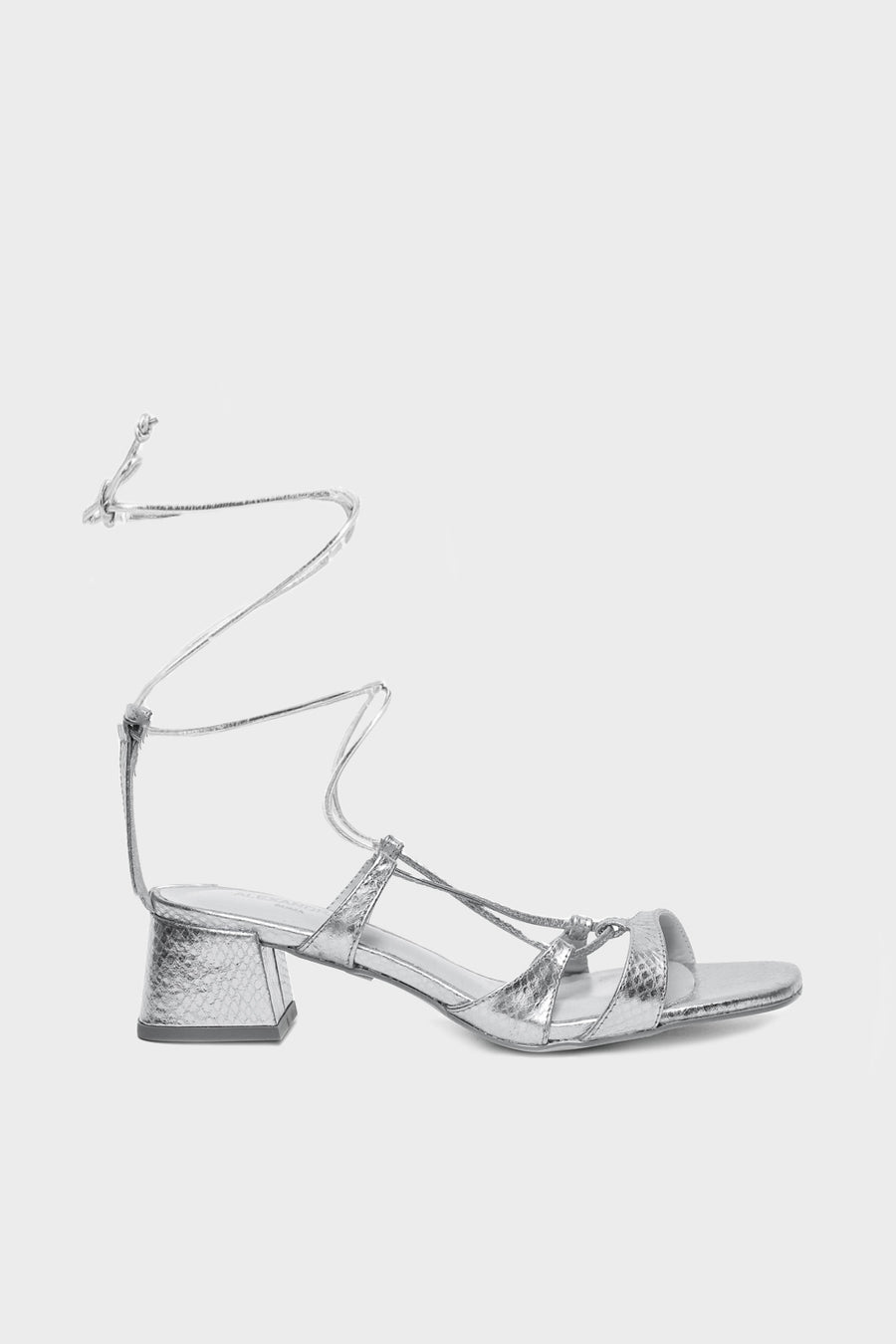 Sandalo Alexandra in pelle stampata argento 2090