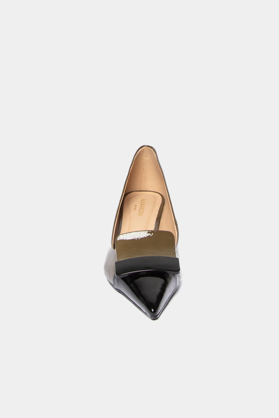 Decolletè Alexandra in vernice nero e oliva 2629