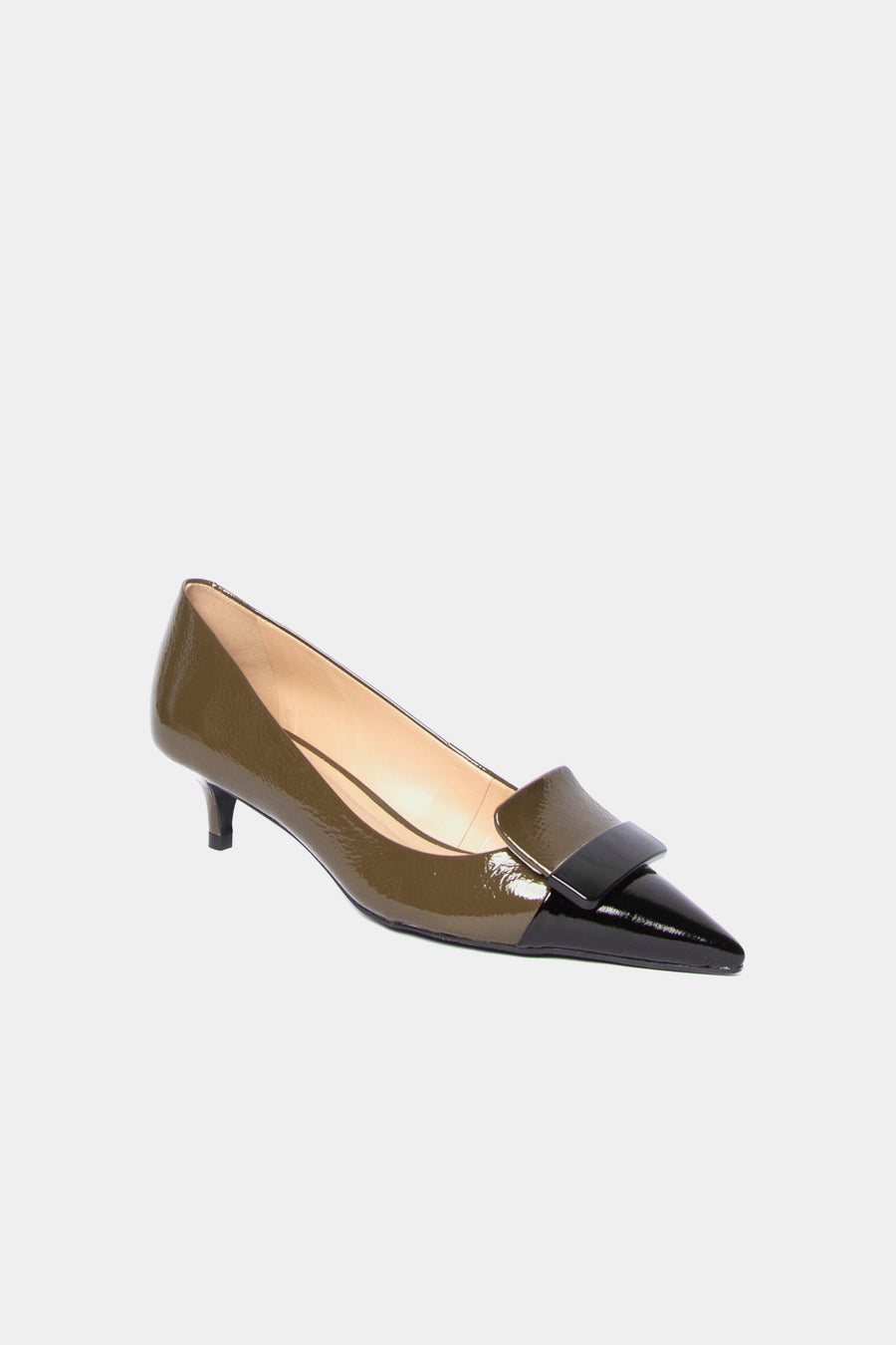 Decolletè Alexandra in vernice nero e oliva 2629