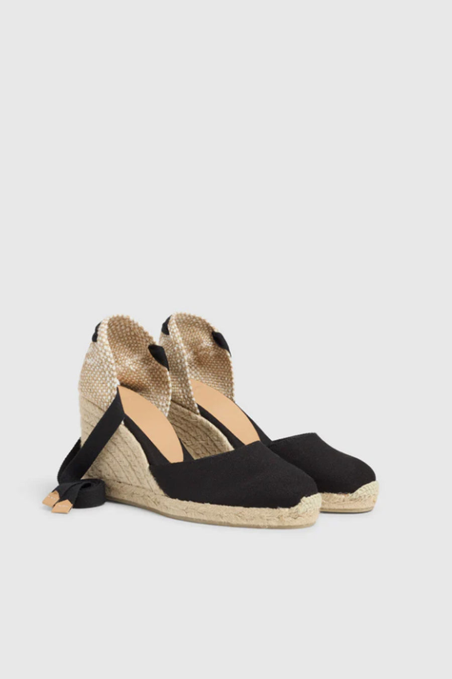 Espadrilles Castaner in tela di cotone nero CARINA