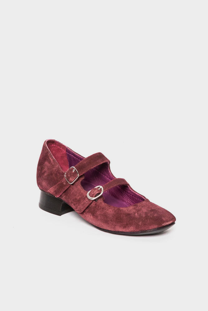 Scarpa accollata bebè Alexandra con fibbie bordeaux 324105