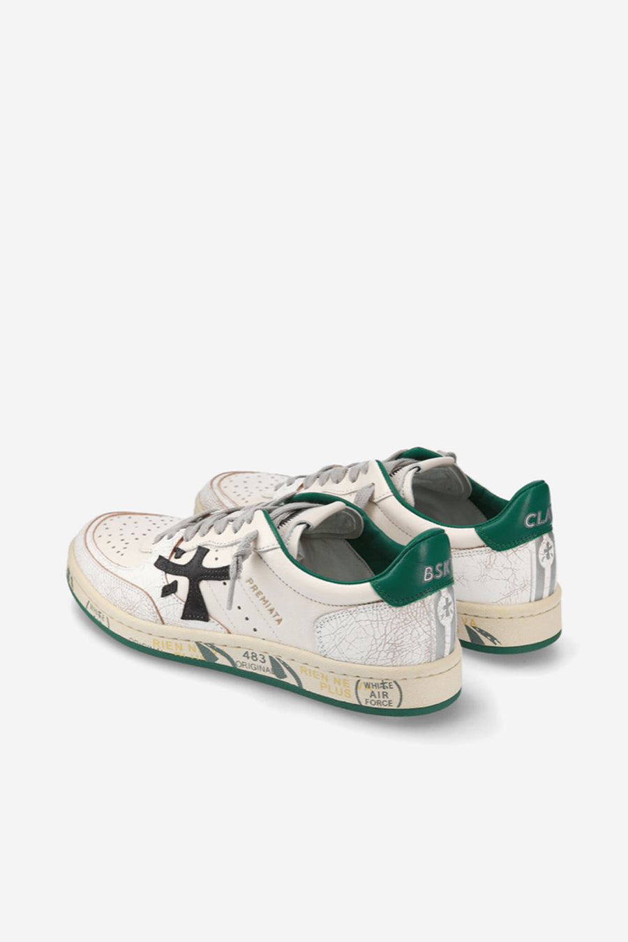 Sneakers Premiata bianco e verde bskt clayd 6778
