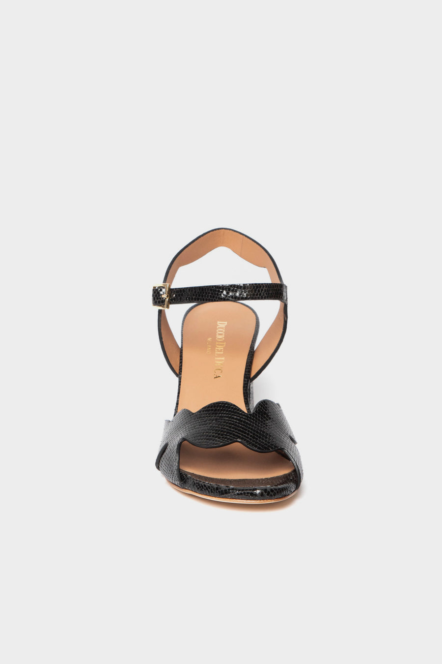 Sandalo Duccio Del Duca nero laminato D4612
