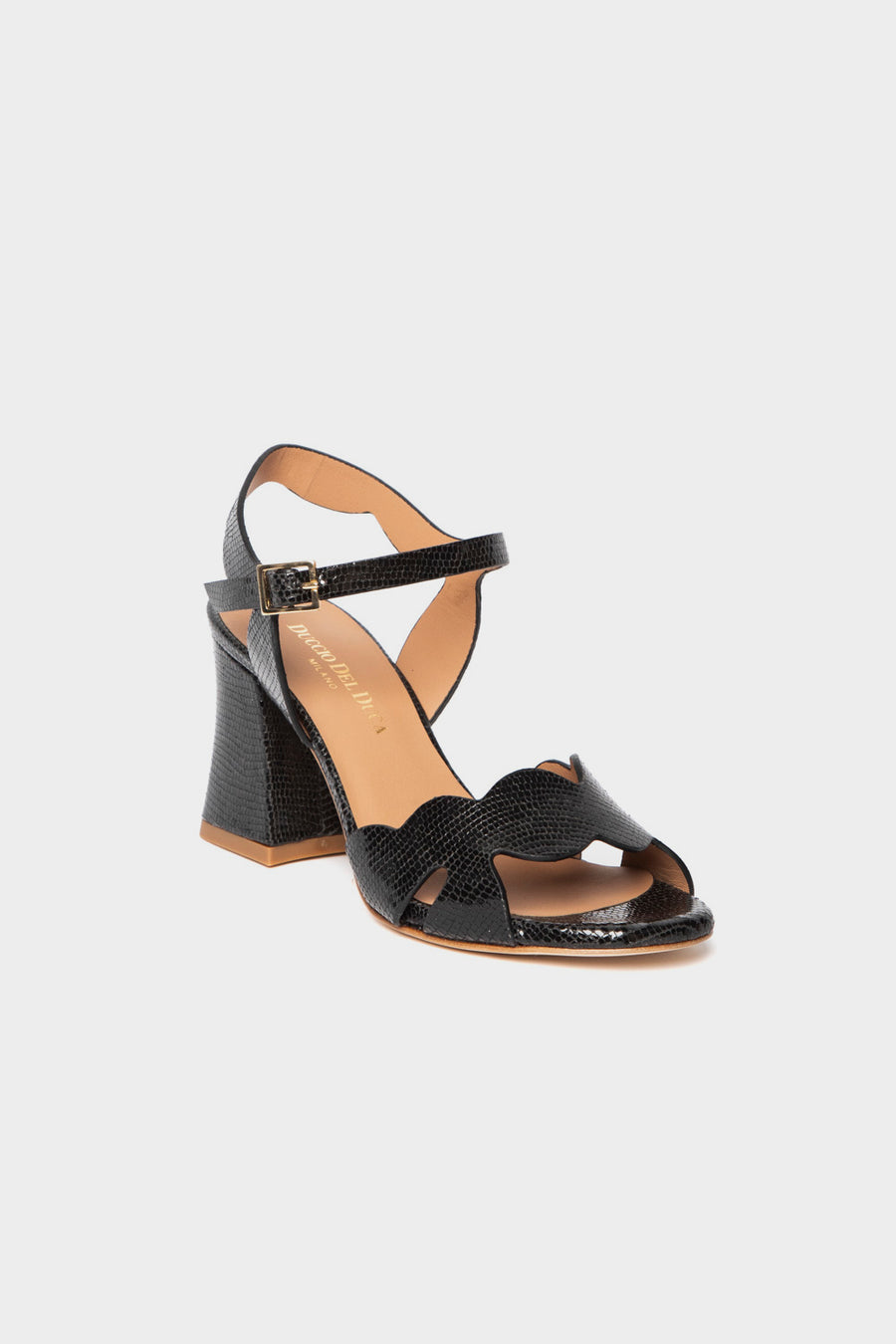 Sandalo Duccio Del Duca nero laminato D4612