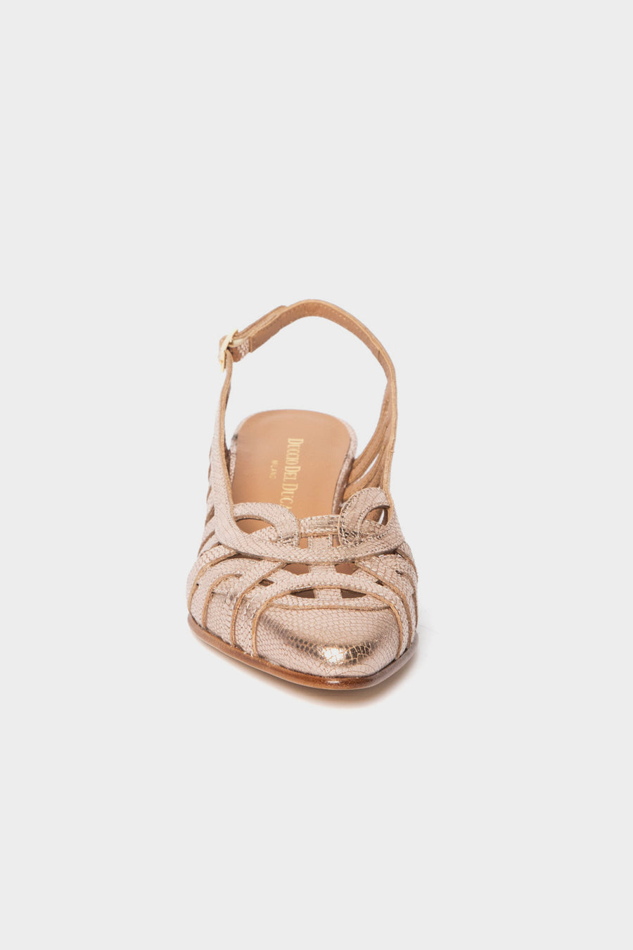 Slingback Duccio Del Duca laminato cannella D607