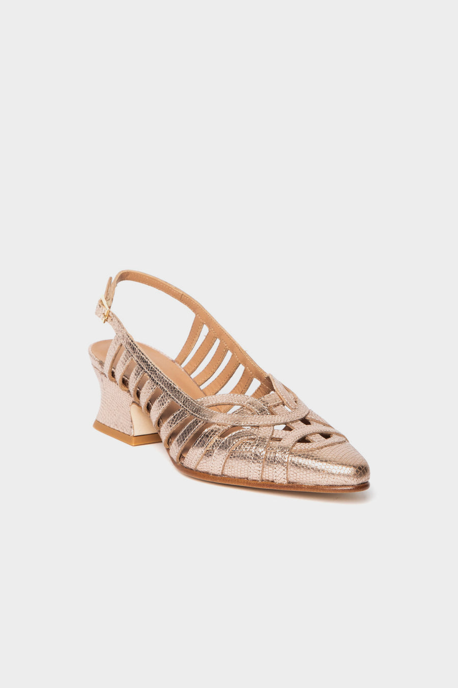 Slingback Duccio Del Duca laminato cannella D607