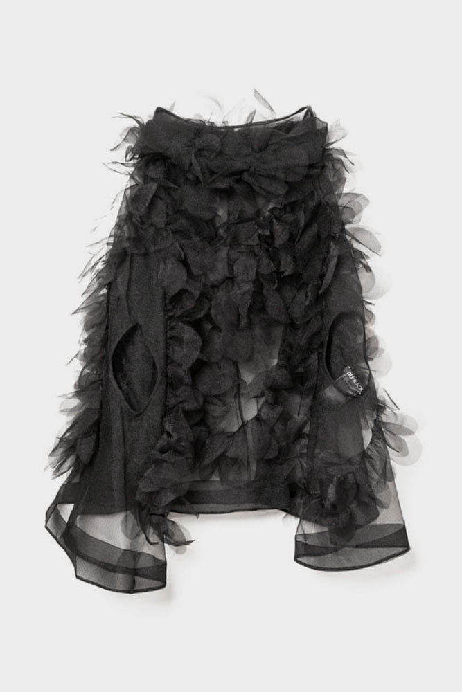 Giacca/Cappa Nu Black in organza nera k24 11014