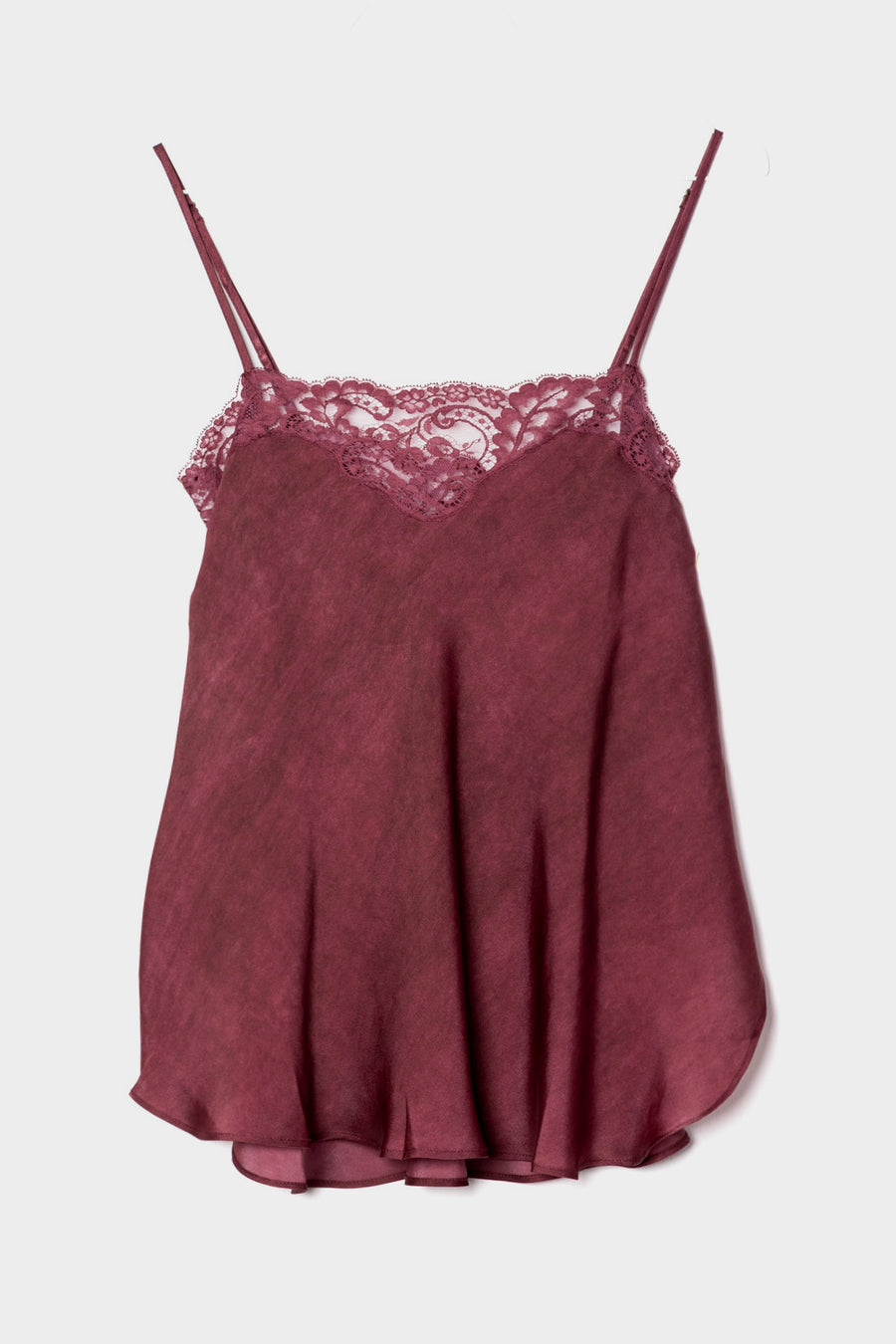 Top Mes Demoiselles con pizzo bordeaux mucha