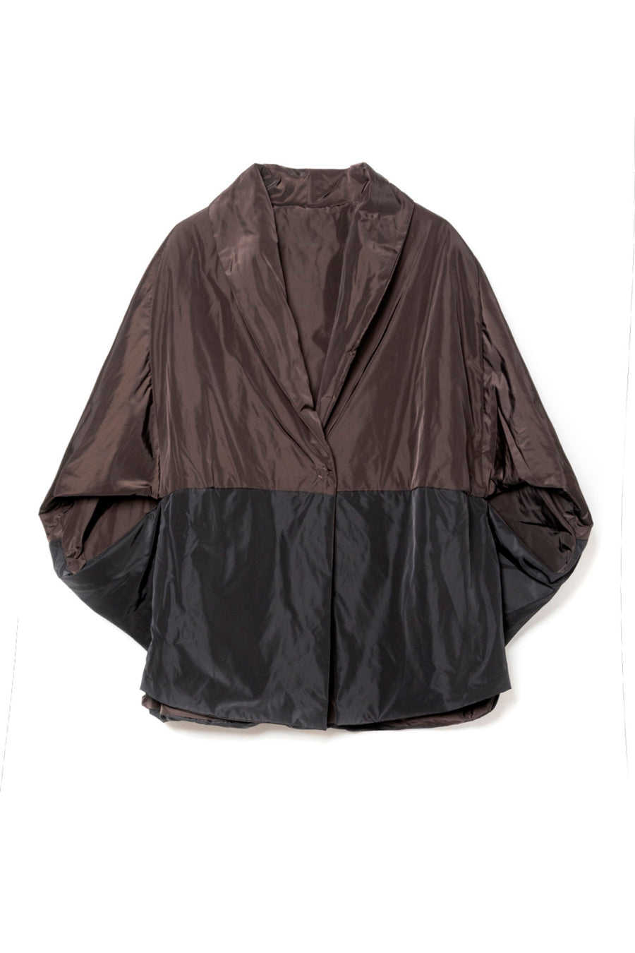 Giacca Poncho Naya nero e marrone naw24270