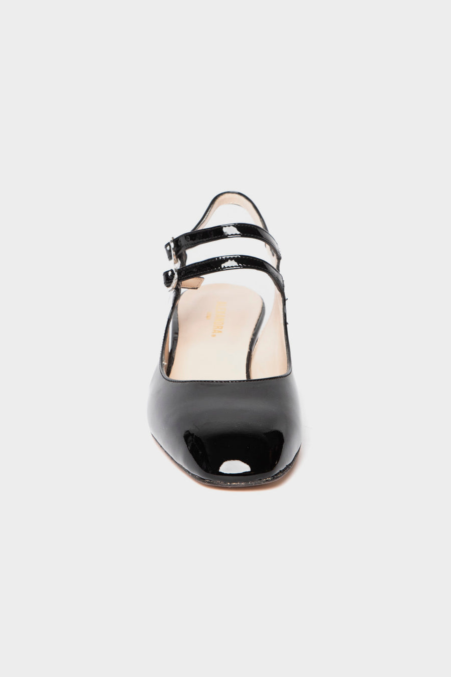 Slingback Alexandra in vernice nero q3313