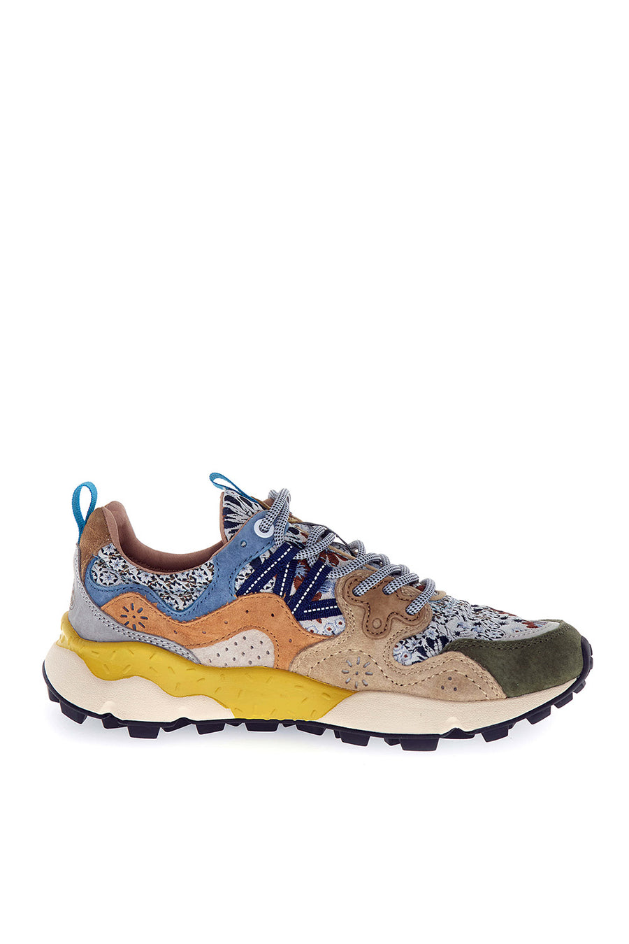 Sneakers Flower Mountain grey taupe cream jacquard Yamano 3