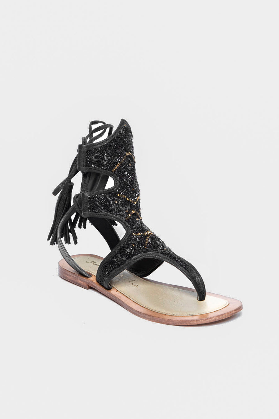 Sandalo infradito Meher Kakalia black gold clio sandal