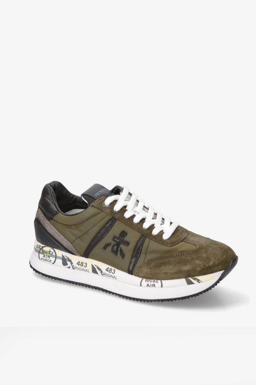 Sneakers Premiata in Camoscio verde militare CONNY 6495