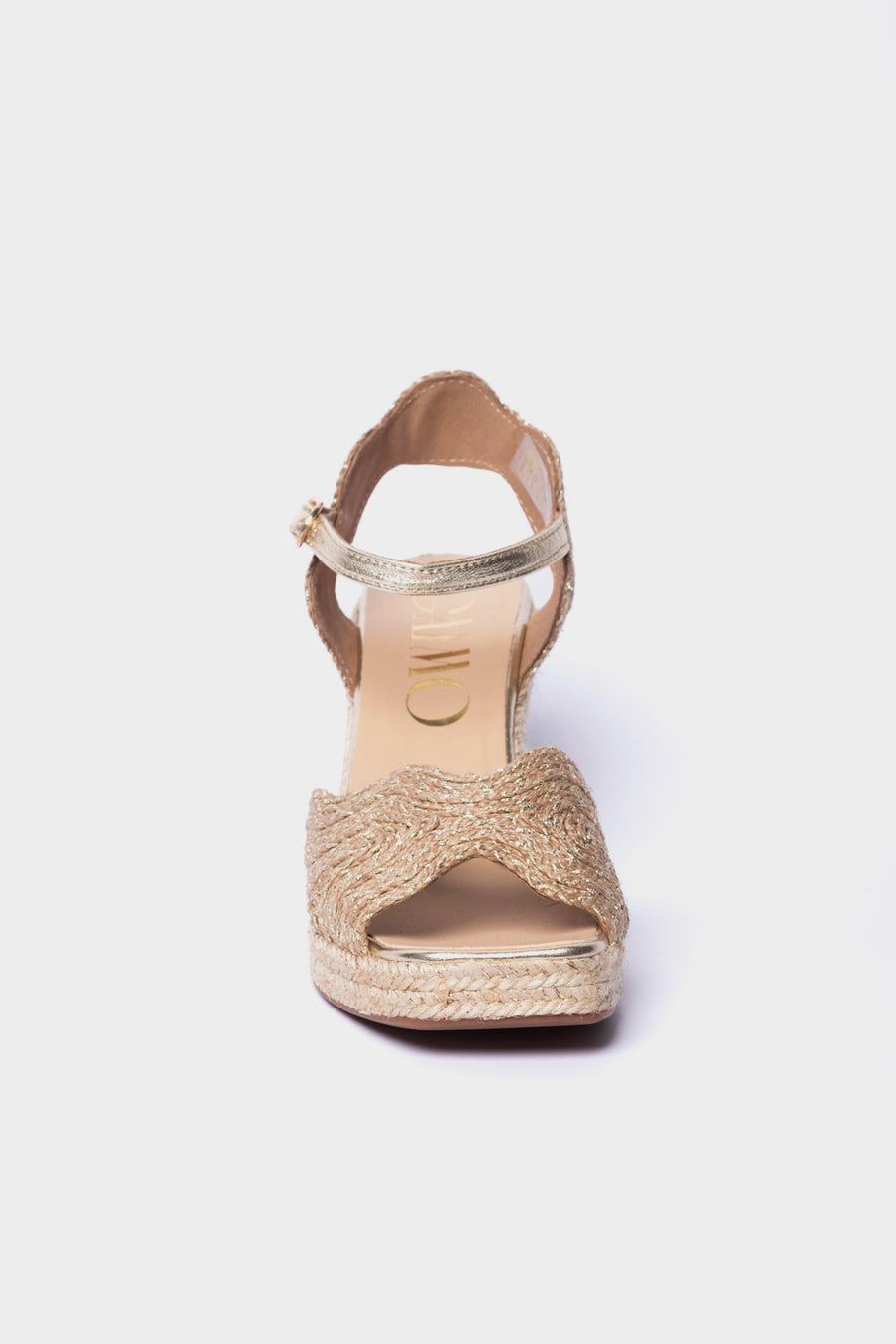 Sandalo Gaimo in raffia beige platino danae