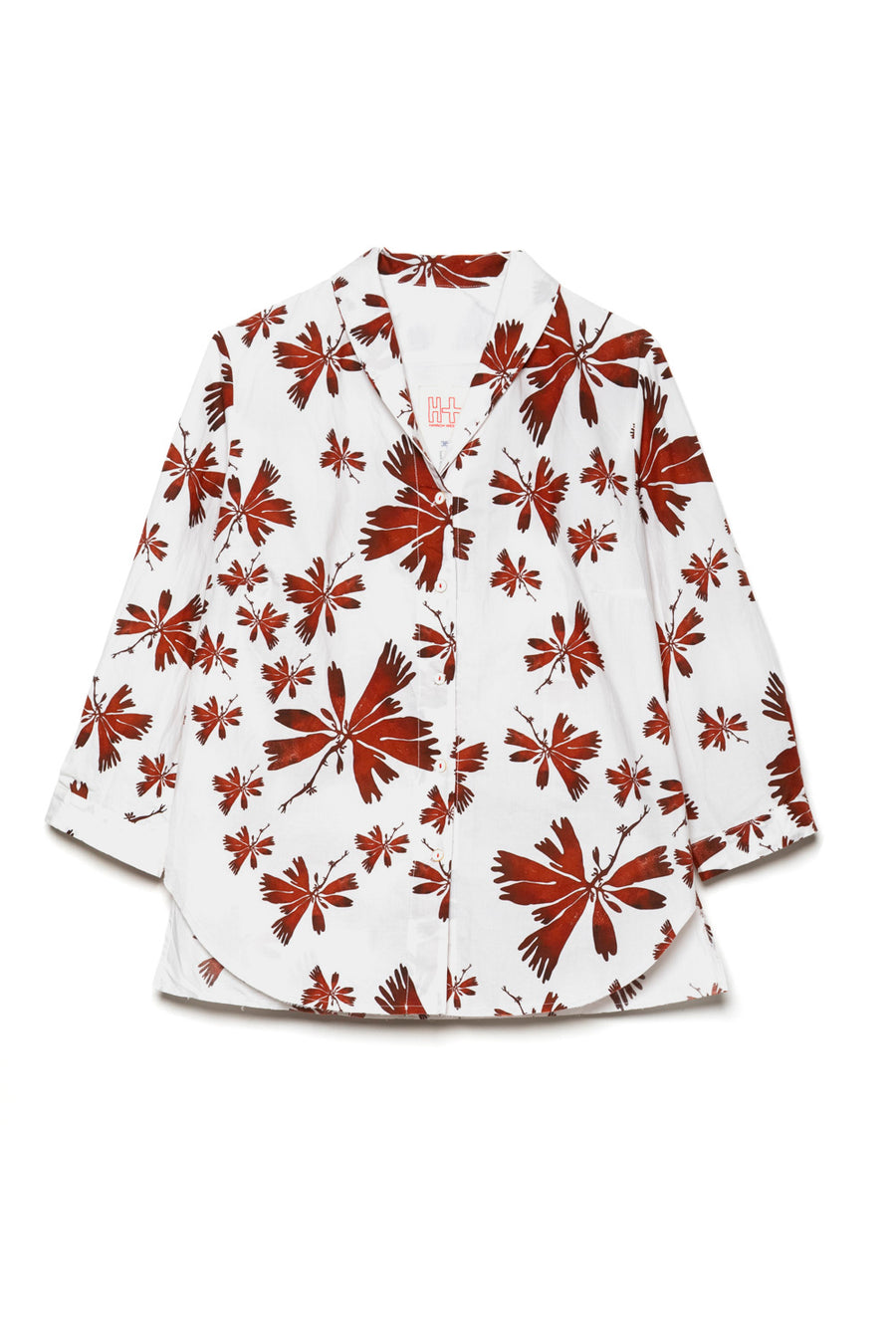 Camicia Hannon Wessel  red flowers f25375