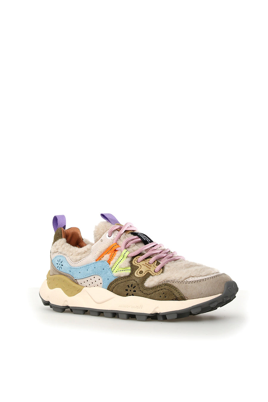 Sneakers Flower Mountain teddy beige militare e celeste Yamano 3