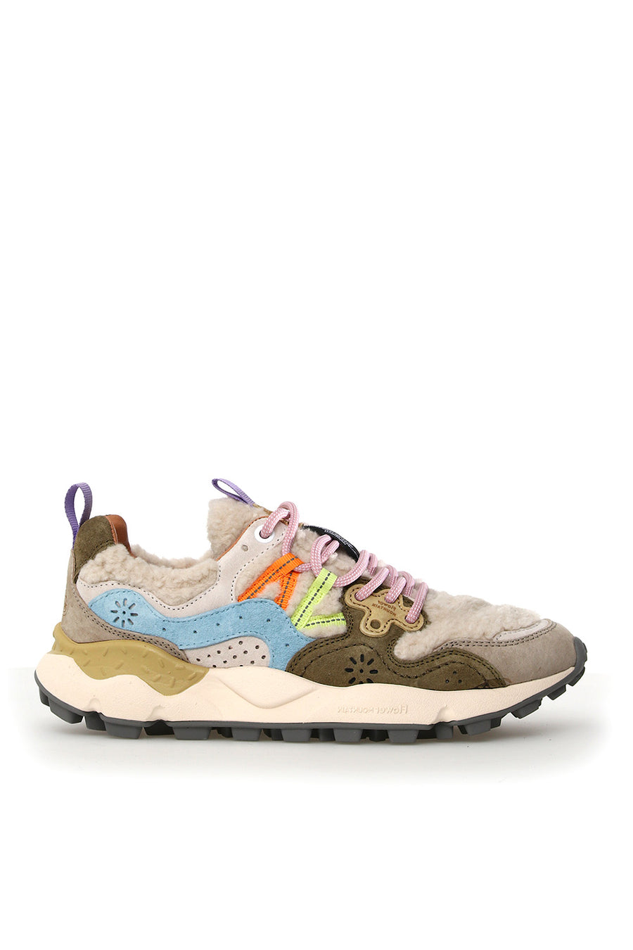 Sneakers Flower Mountain teddy beige militare e celeste Yamano 3