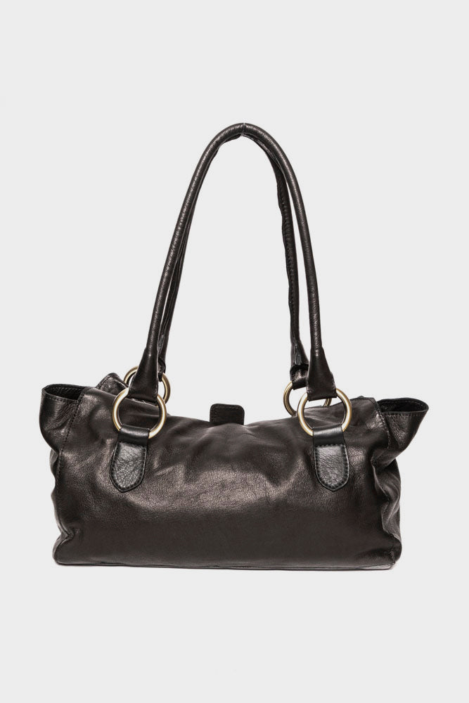 Borsa a spalla Collection Privee in pelle nero g2739