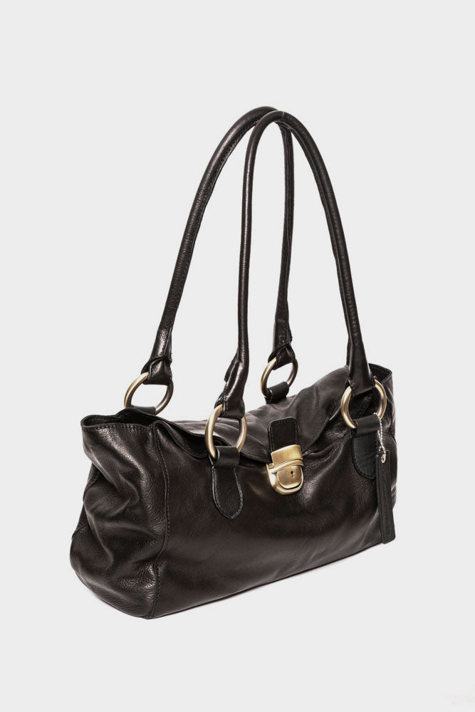 Borsa a spalla Collection Privee in pelle nero g2739