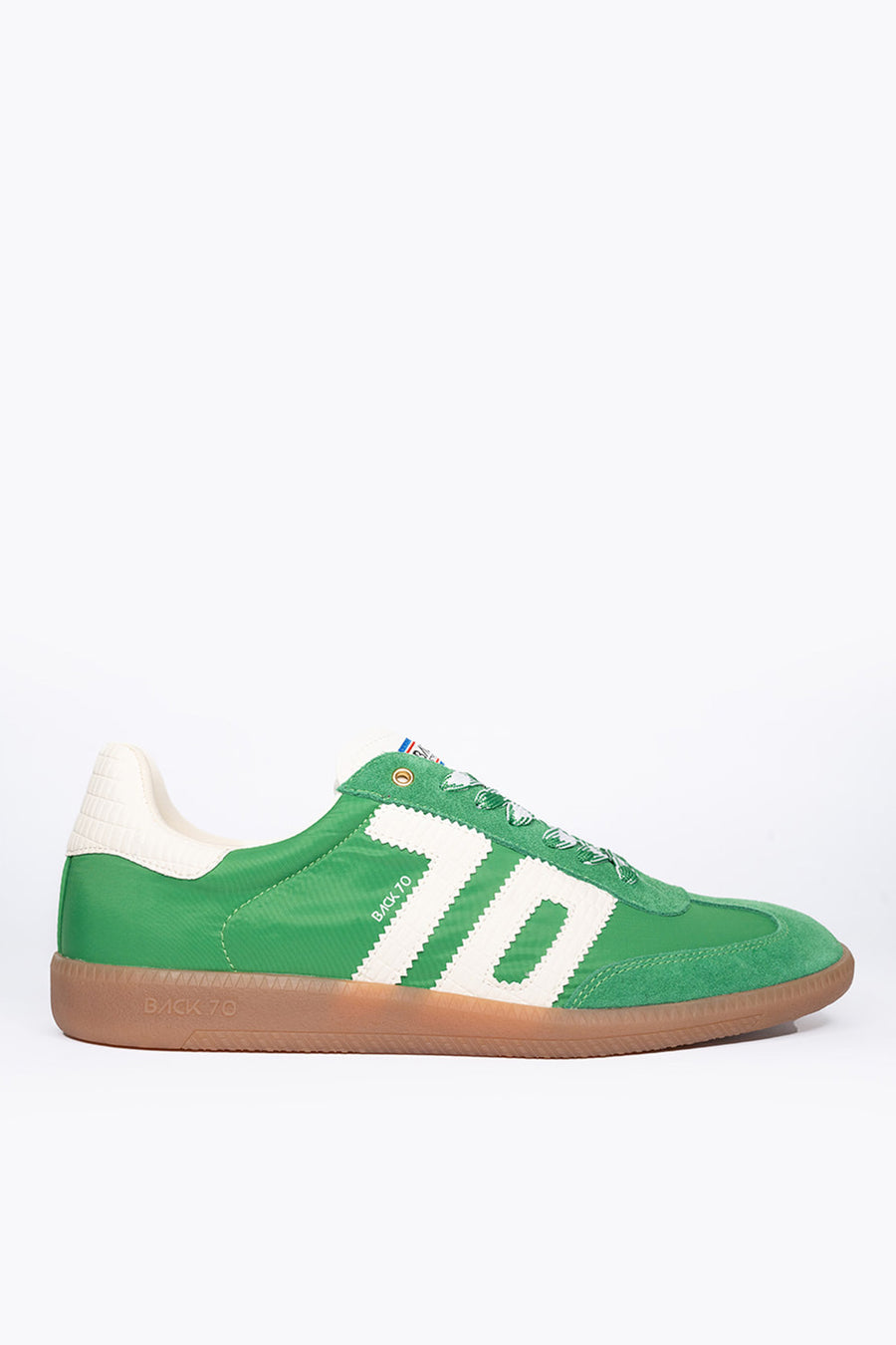 Sneakers Back70 in pelle royal green milk ghost