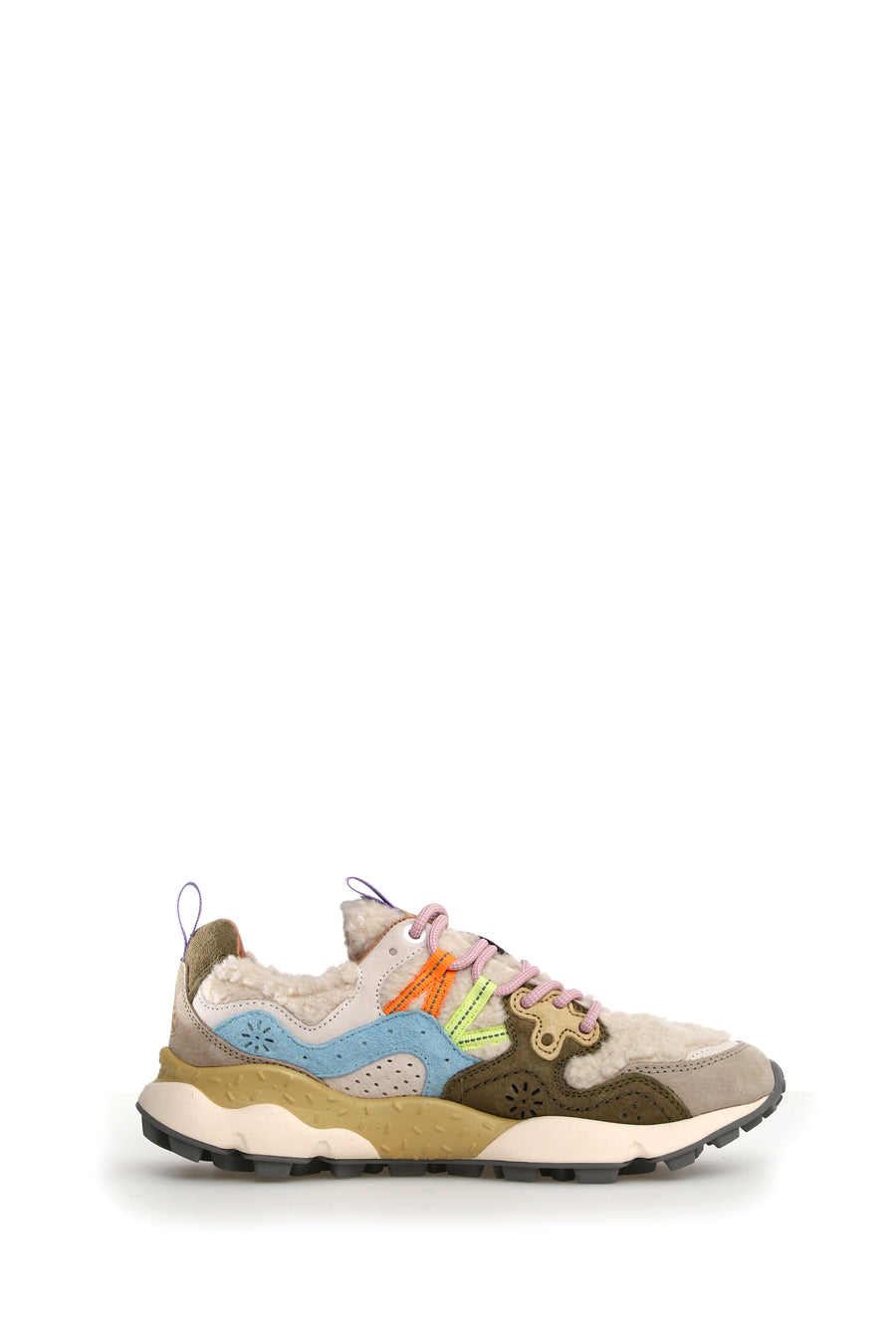 Sneakers Flower Mountain teddy beige militare e celeste Yamano 3