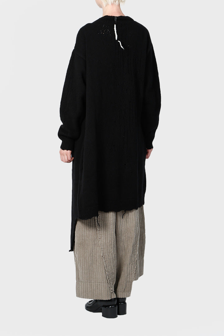 Cardigan in maglia Serie Numerica da donna in lana nero