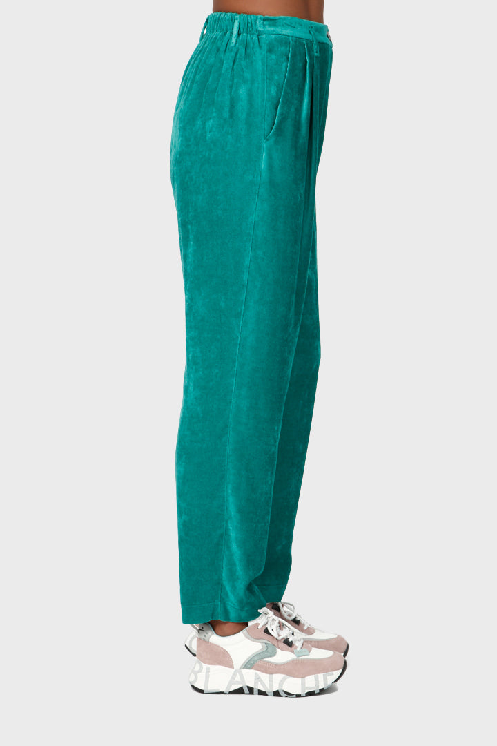 Pantalone Forte Forte da donna in tessuto color smeraldo