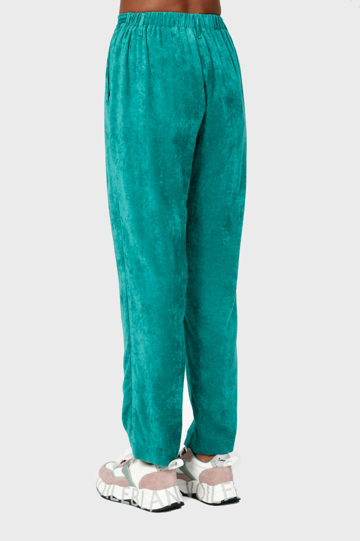 Pantalone Forte Forte da donna in tessuto color smeraldo