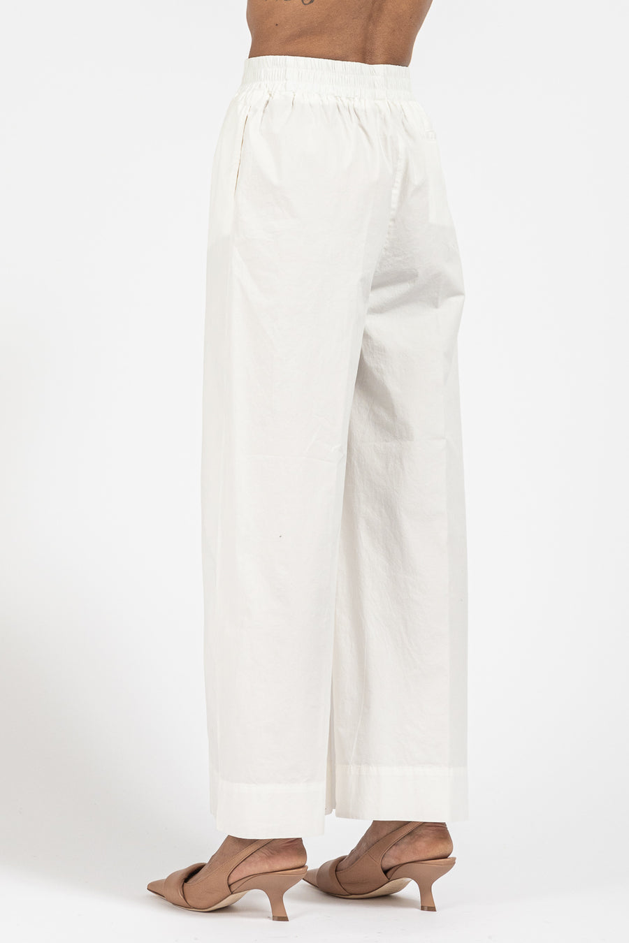 Pantalone True NYC in cotone color ivory baloon