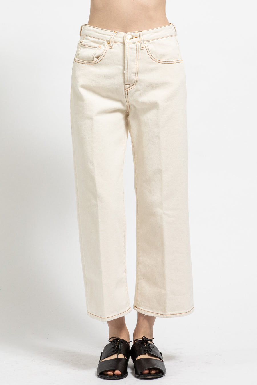 Pantalone Jeans da donna in cotone écru Zaira