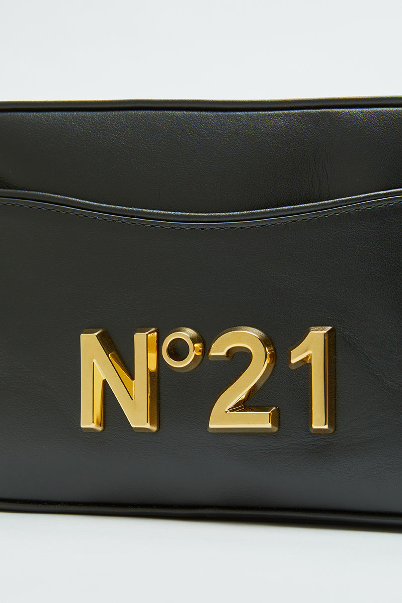 Borsa a tracolla N21 da donna in pelle nera camera bag