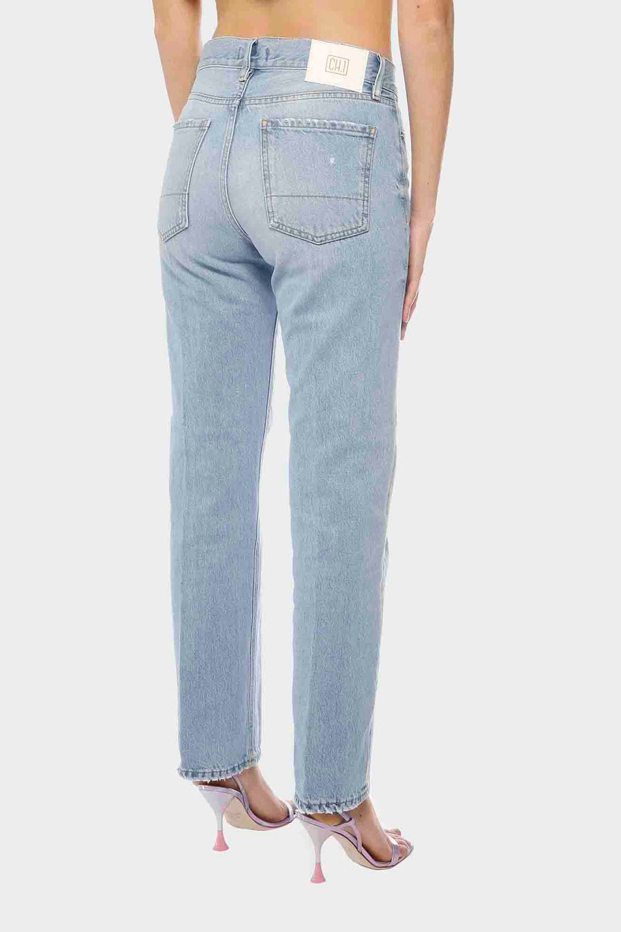 Pantalone True Nyc da donna in  jeans lavaggio chiaro ci gingy
