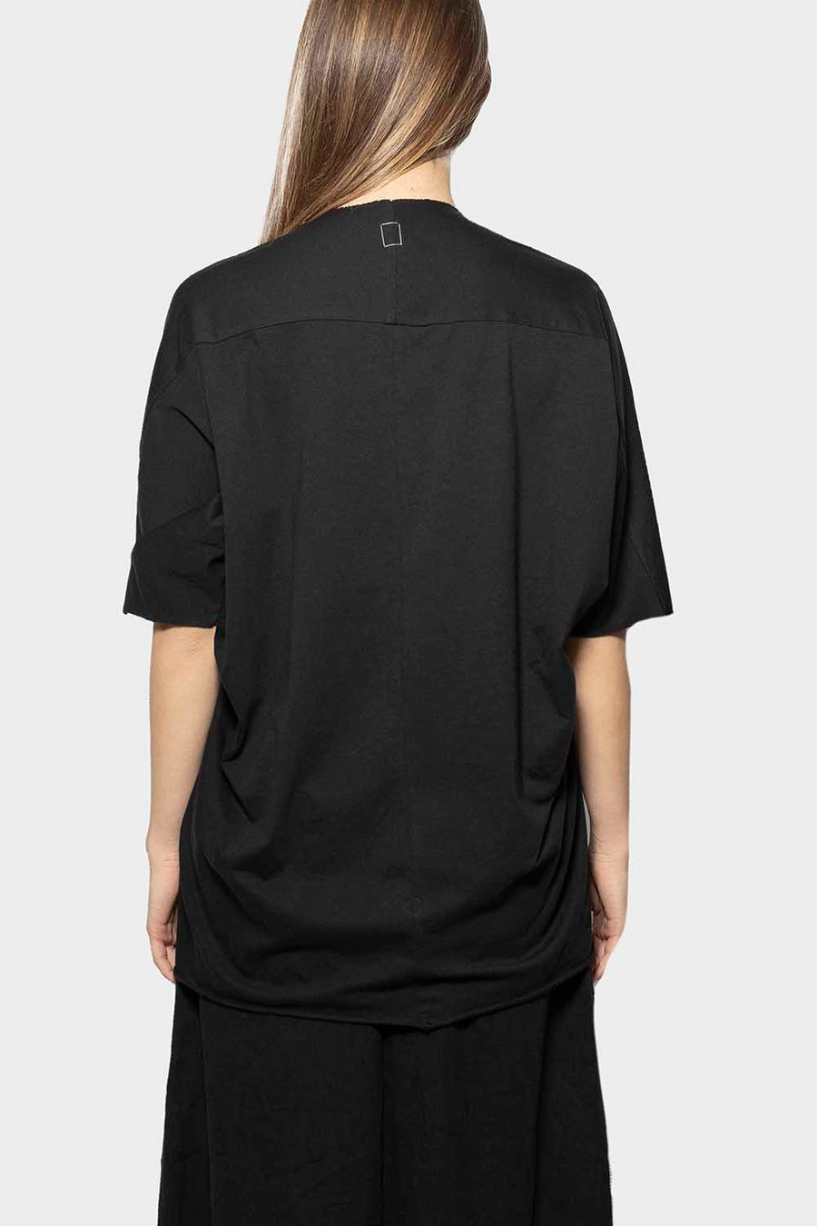 T-shirt Oversize Isabella Clementini in jersey nero  i1285