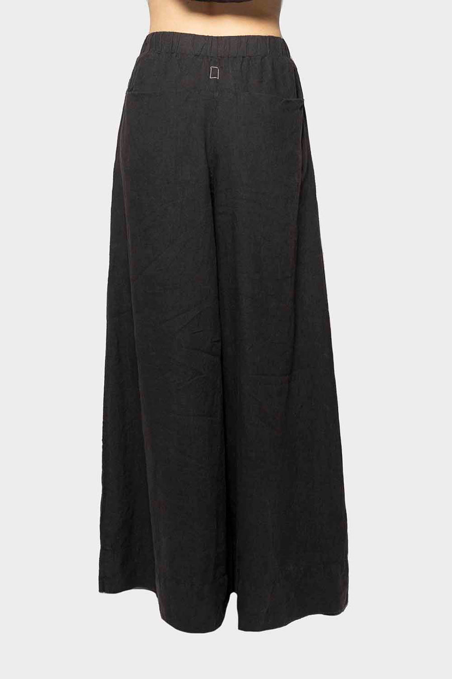 Pantalone Isabella Clementini in lino nero i1324