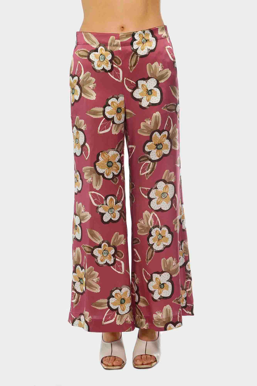 Pantalone Balia in seta a fiori  p09t24