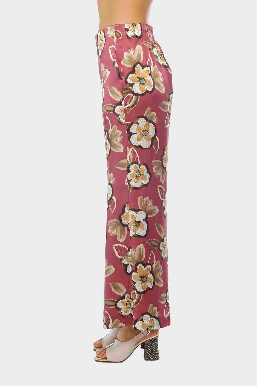 Pantalone Balia in seta a fiori  p09t24