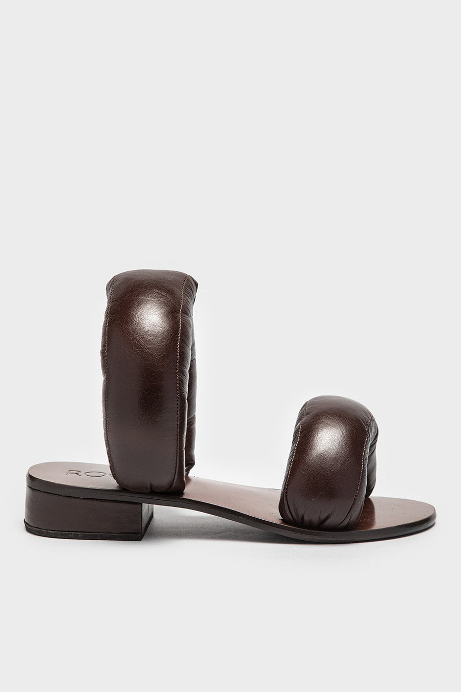 Sandalo Room da donna in pelle color coffee pillow sandal