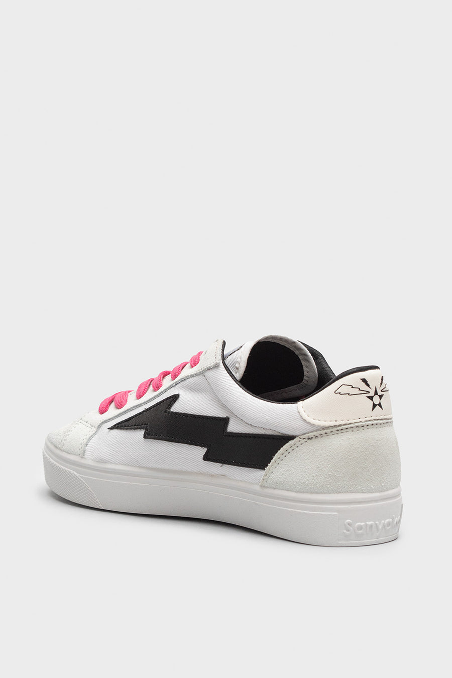 Sneakers Sanyako in tessuto bianco e rosa thul002