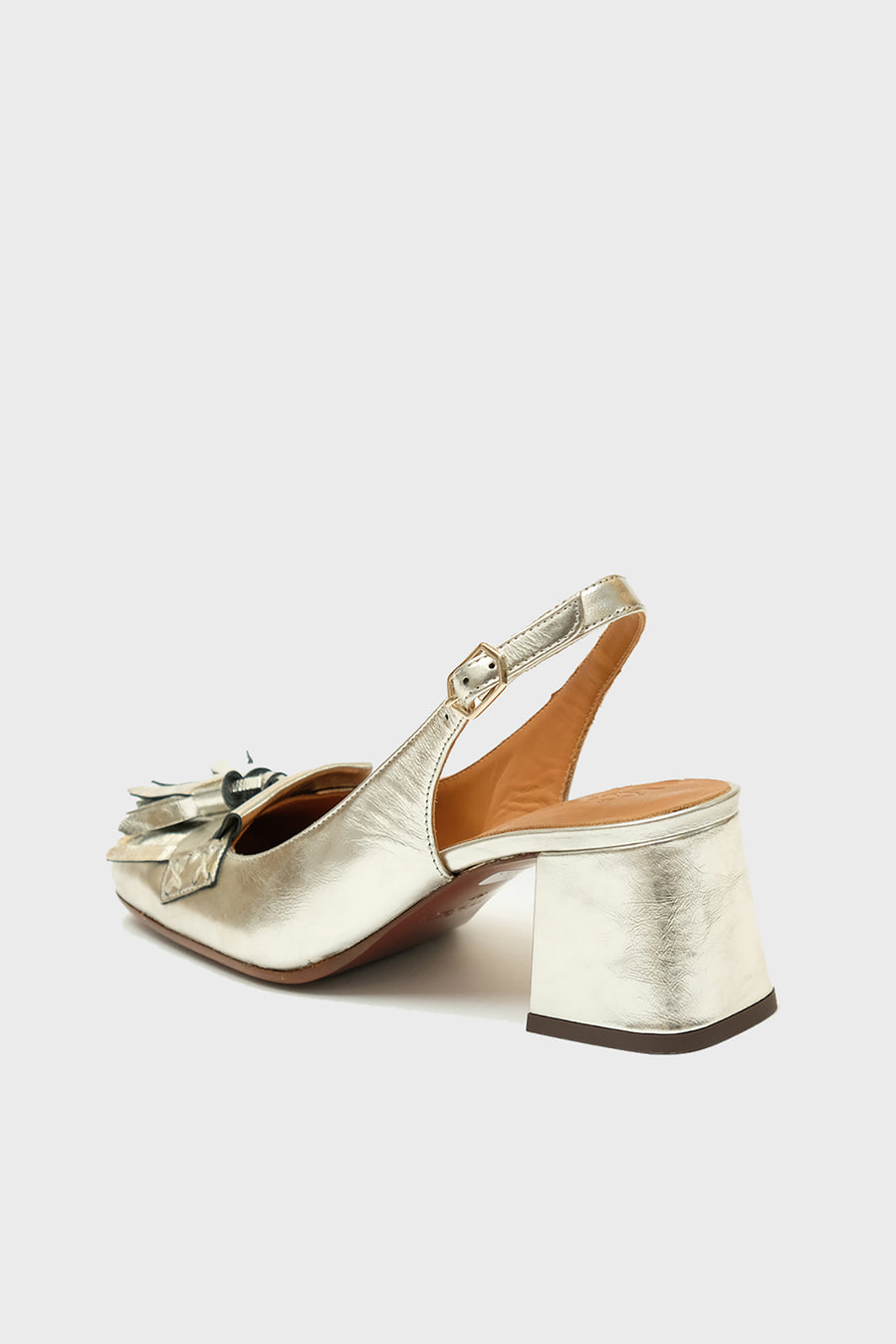 Slingback Chie Mihara in pelle color argento vouchi